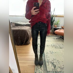 Aritzia Black Faux Leather Pants